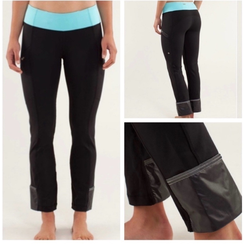 Lululemon Runnin' With My Homies Pant Color Black  / Angel Blue Size 6 EUC
